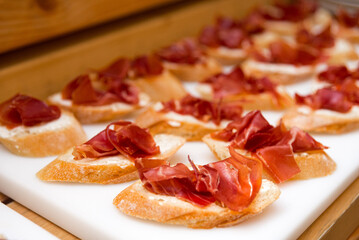 tapas set with prosciutto