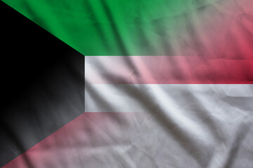 Kuwait and Indonesia official flag international contract IDN KWT