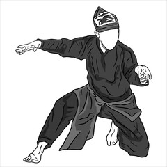 pencak silat illustration logo