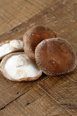 Raw shiitake mushrooms