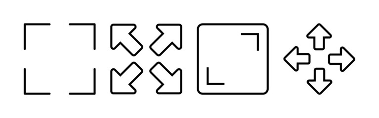 Obraz premium Fullscreen Icon vector for web and mobile app. Expand to full screen sign and symbol. Arrows symbol