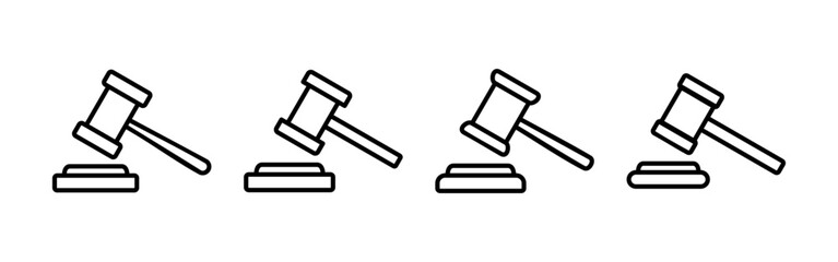 Obraz premium Gavel icon vector for web and mobile app. judge gavel sign and symbol. law icon. auction hammer
