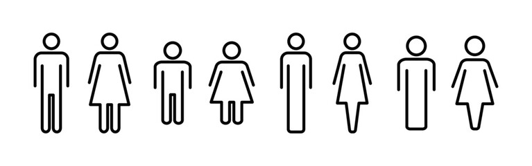Man and woman icon vector for web and mobile app. male and female sign and symbol. Girls and boys