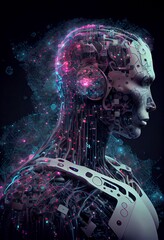 Obraz na płótnie Canvas Artificial intelligence in a humanoid cyborg