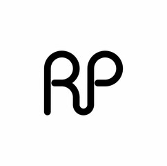 Rp pr r p initial letter monogram logo isolated on white background