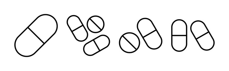 Pills icon vector for web and mobile app. capsule icon. Drug sign and symbol