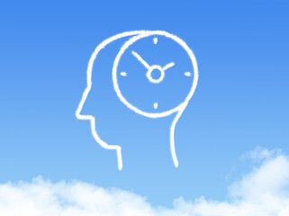 Punctuality cloud shape on blue sky