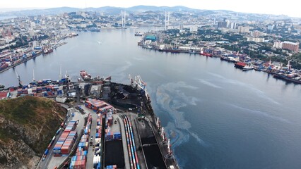The city of Vladivostok from a bird's-eye view.