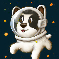 Dog astronaut, digital art