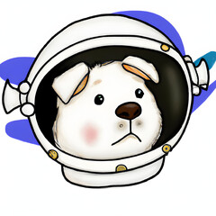 Dog astronaut in space