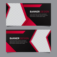 Red and black gradient modern business banner template