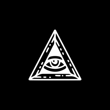 triangle eye symbol vector illustration