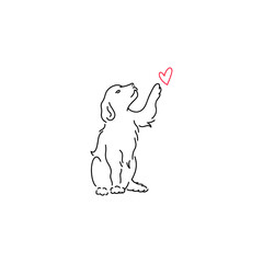 line concept dog vector illustration