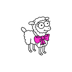 funny sheep cartoon vector illustration