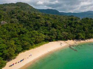 Aerial View Haad Laem Sing Beach Phuket Thailand