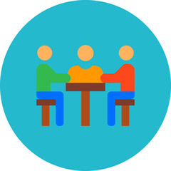 Meeting Multicolor Circle Flat Icon