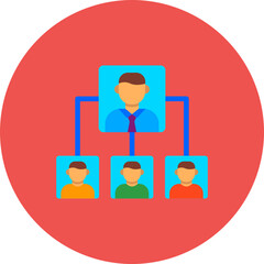 Organization Structure Multicolor Circle Flat Icon