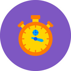 Stopwatch Multicolor Circle Flat Icon
