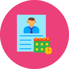 Schedule Multicolor Circle Flat Icon