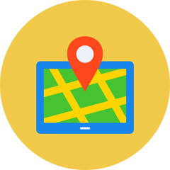 Location Multicolor Circle Flat Icon