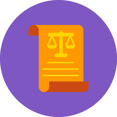 Scroll Multicolor Circle Flat Icon