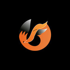 Fox logo with black background. Suitable for e-sport, business logo