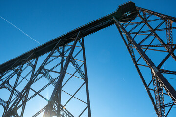 Kinzua state park bridge winter season hiker activity