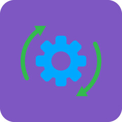 Cycle Multicolor Round Corner Flat Icon