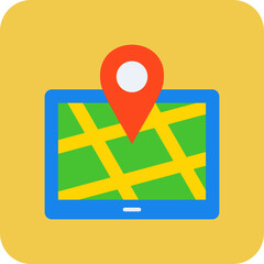 Location Multicolor Round Corner Flat Icon