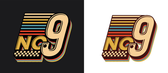 No. 9 racing style in vintage