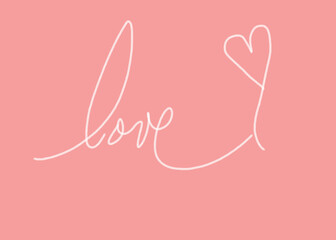 illustration Love pink heart