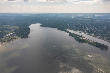 Victoria Harbour waubausehene beach by PENETANGUISHENE in ontario canada  drone views 