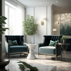 living room, luxury, design, interior, environment, cozy, clear,  Generative AI