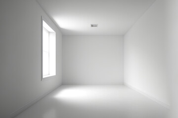 Fototapeta premium White clean minimal room interior copy space background. Generative ai.