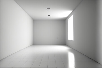 Naklejka na ściany i meble White clean minimal room interior copy space background. Generative ai.