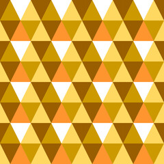 Geometric seamless pattern of triangles and rhombuses in warm colors.