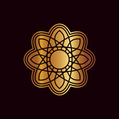 mandala logo element template, suitable for spa, yoga, meditation and spirituality logos with vector eps format.