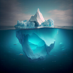 Iceberg Hidden Danger And Global ice water nature ocean cold winter.