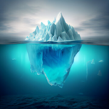 Iceberg Hidden Danger And Global ice water nature ocean cold winter.