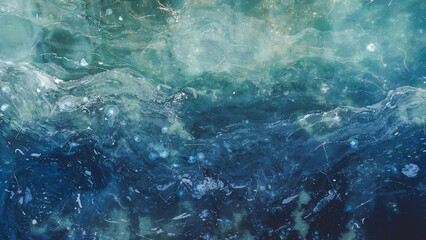 Aerial view of sea. Colorful abstract natural patterns on a sea. Selective focus