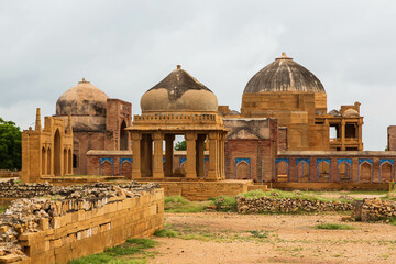 Ancient mausoleum at Makli Hill in Thatta, Pakistan. Necropolis, graveyard