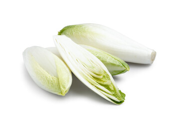 Bunches of fresh endive isolated on white background