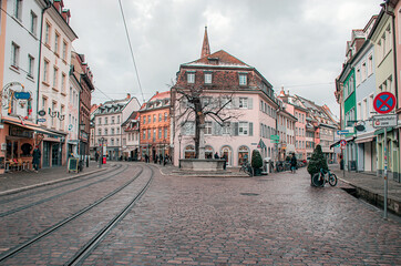 Obraz premium beautiful old town little square