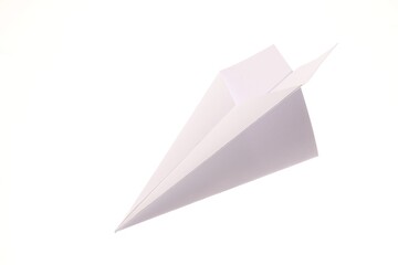 One handmade paper plane isolated on white