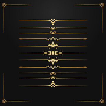 vintage border set, vector decoration