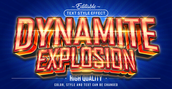 Editable text style effect - Dynamite Explosion text style theme.