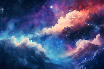 Obraz na płótnie Canvas Galaxy background. Night sky with stars wallpaper. Generative AI.