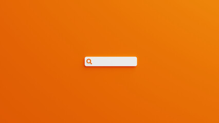 orange search bar copy space 3d - obrazy, fototapety, plakaty