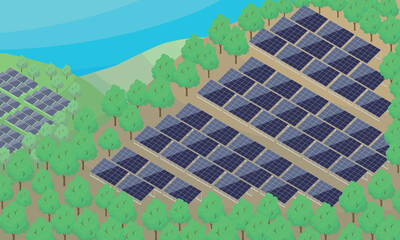 山に設置されたメガソーラ