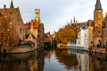 Fototapeta premium Old Europe - Canals of Brugge medieval town.